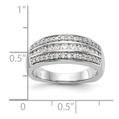 0.50ct. CZ Solid Real 14K White Gold Wedding Band Ring