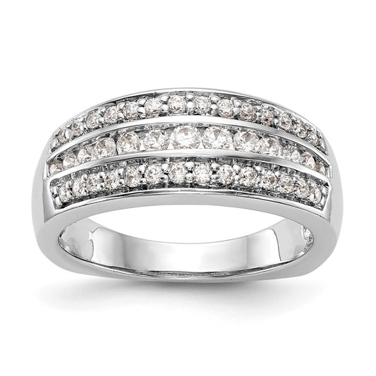 0.50ct. CZ Solid Real 14K White Gold Wedding Band Ring
