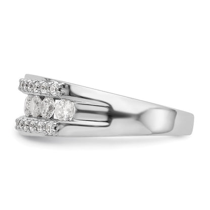 0.90ct. CZ Solid Real 14K White Gold Wedding Band Ring