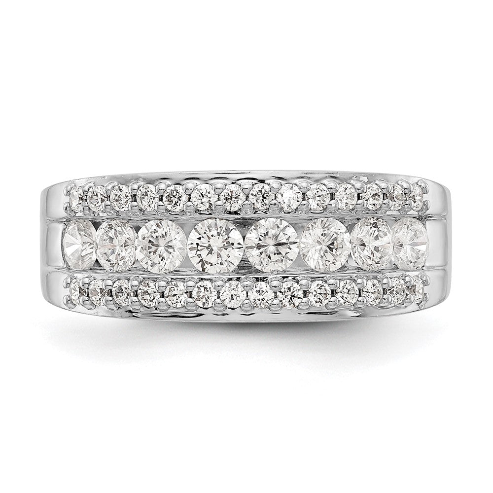 0.90ct. CZ Solid Real 14K White Gold Wedding Band Ring