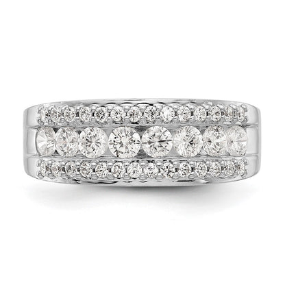 0.90ct. CZ Solid Real 14K White Gold Wedding Band Ring