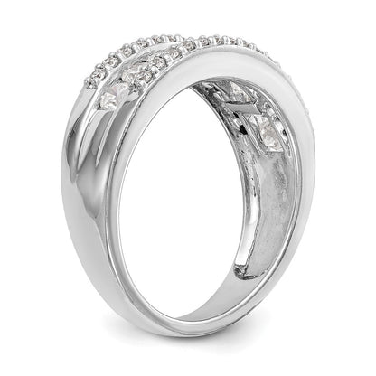 0.90ct. CZ Solid Real 14K White Gold Wedding Band Ring