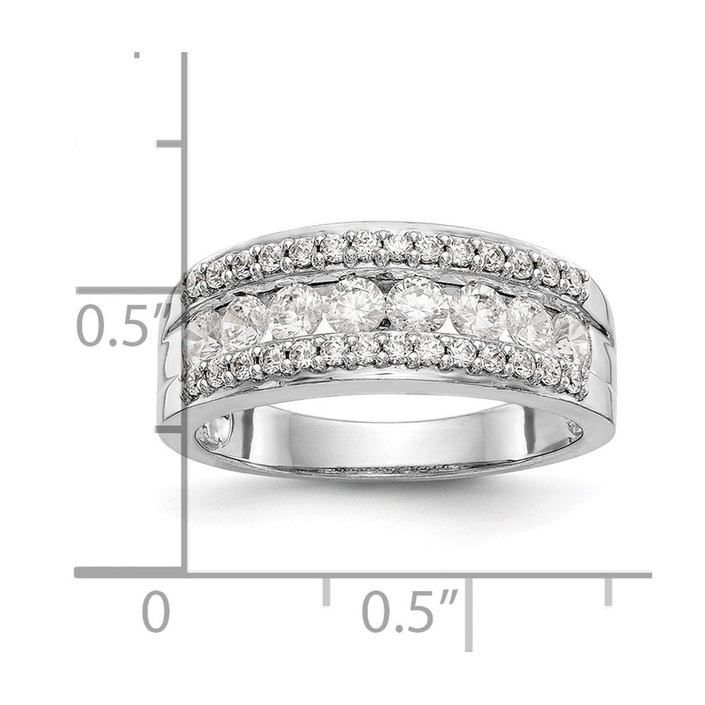 0.90ct. CZ Solid Real 14K White Gold Wedding Band Ring