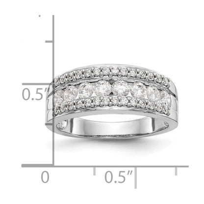 0.90ct. CZ Solid Real 14K White Gold Wedding Band Ring