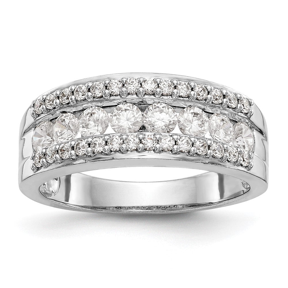 0.90ct. CZ Solid Real 14K White Gold Wedding Band Ring
