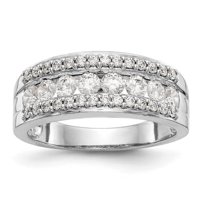 0.90ct. CZ Solid Real 14K White Gold Wedding Band Ring