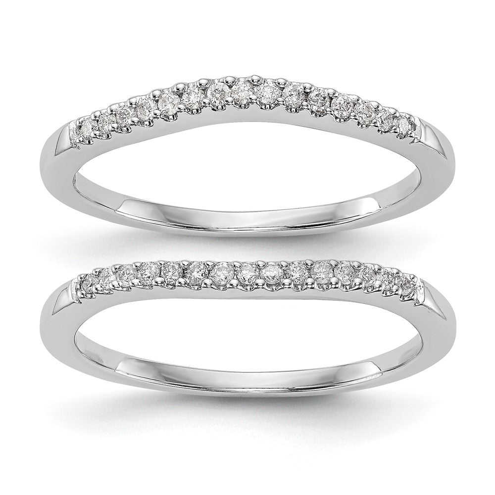 14K White Gold True Origin 1/5 Carat Lab Grown Diamond Vs D E F Bands Set Of Two