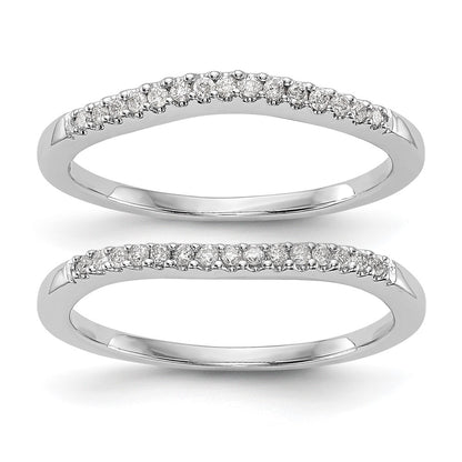 14K White Gold True Origin 1/5 Carat Lab Grown Diamond Vs D E F Bands Set Of Two