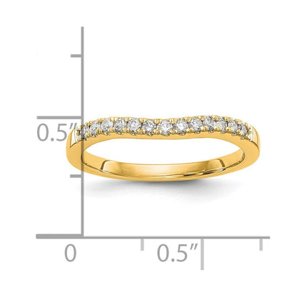 0.36ct. CZ Solid Real 14K Set of Two Yellow Gold Wedding Band Rings