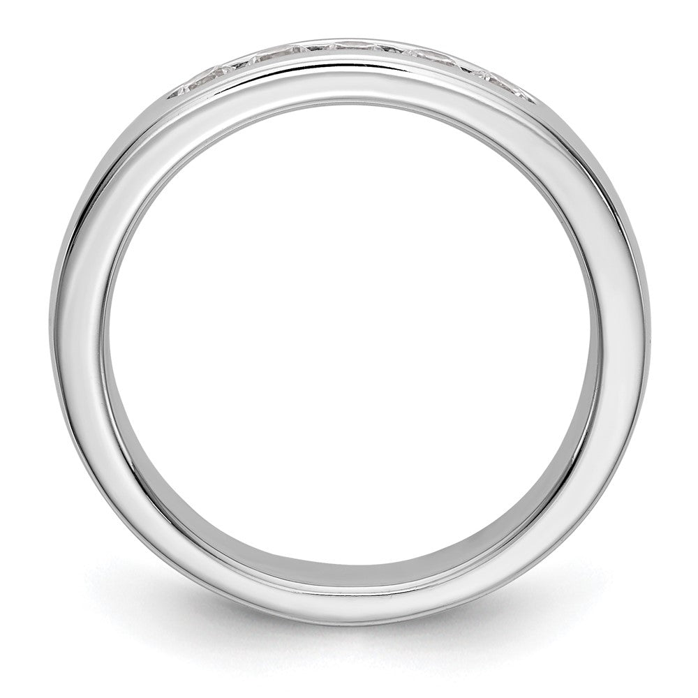 14k White Gold 5-Stone 1/3 carat Round Diamond Complete Channel Band