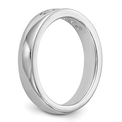 14k White Gold 5-Stone 1/3 carat Round Diamond Complete Channel Band