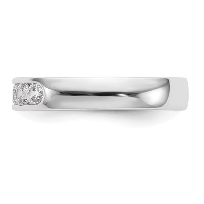 14k White Gold 5-Stone 1/2 carat Round Diamond Complete Channel Band