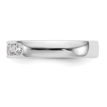 0.47ct. CZ Solid Real 14K White Gold 5-Stone Channel Wedding Band Ring