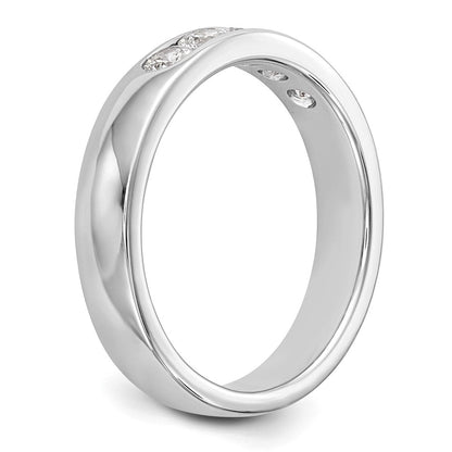 0.47ct. CZ Solid Real 14K White Gold 5-Stone Channel Wedding Band Ring