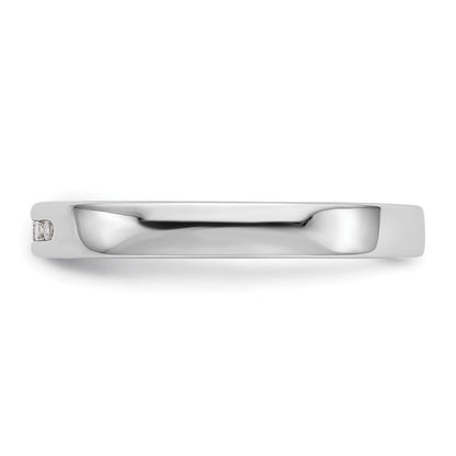 14K White Gold 5 Stone 1/10 Carat Round Diamond Complete Channel Band