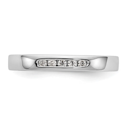 14K White Gold 5 Stone 1/10 Carat Round Diamond Complete Channel Band