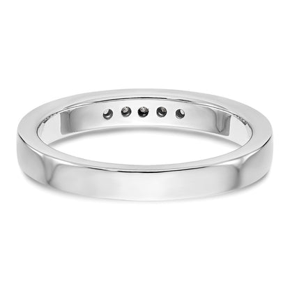 14K White Gold 5-Stone Real Diamond Channel Band