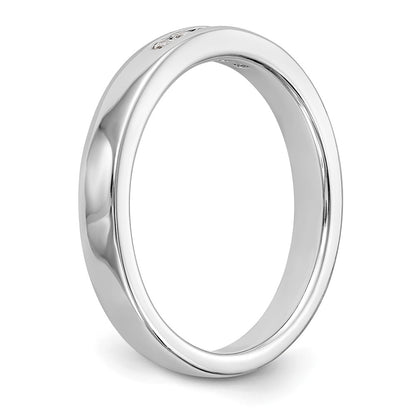 14K White Gold 5-Stone Real Diamond Channel Band