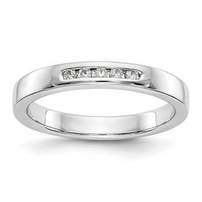 14K White Gold 5 Stone 1/10 Carat Round Diamond Complete Channel Band