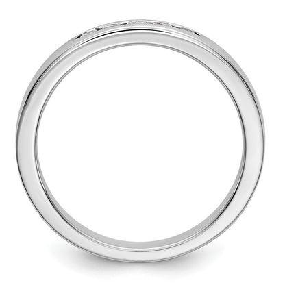 14K White Gold 5 Stone 1/6 Carat Round Diamond Complete Channel Band