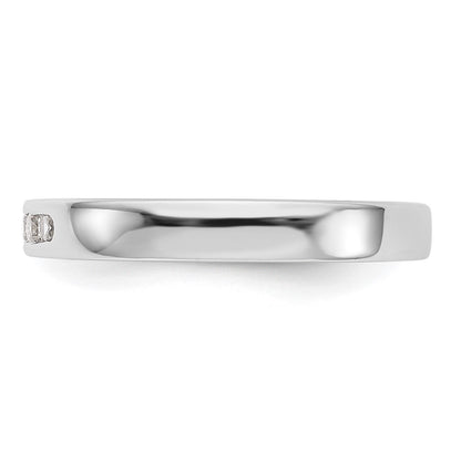 14K White Gold 5 Stone 1/6 Carat Round Diamond Complete Channel Band