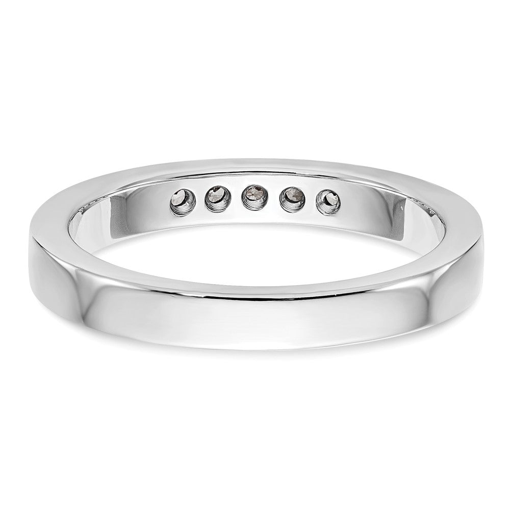 14K White Gold 5-Stone Real Diamond Channel Band