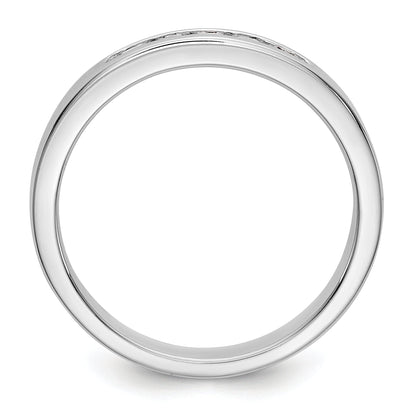 14K White Gold 5 Stone 1/5 Carat Round Diamond Complete Channel Band