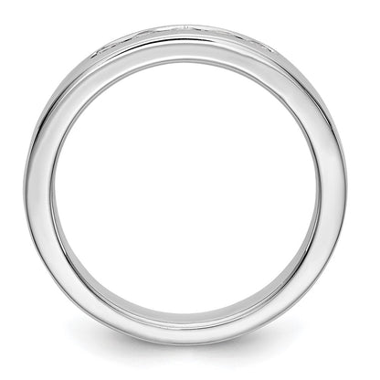 14K White Gold 5 Stone 1/4 Carat Round Diamond Complete Channel Band