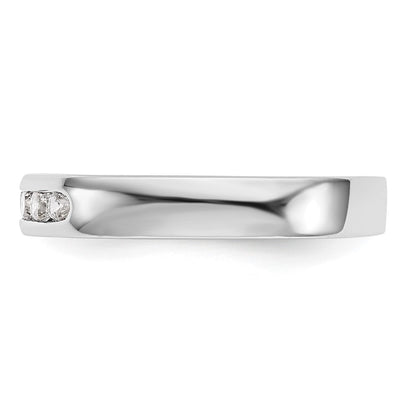 14K White Gold 5 Stone 1/4 Carat Round Diamond Complete Channel Band