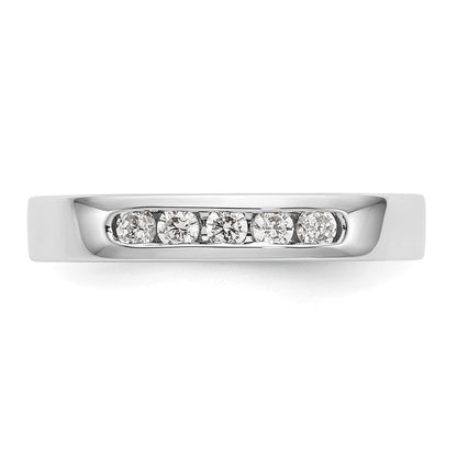 14K White Gold 5-Stone Real Diamond Channel Band
