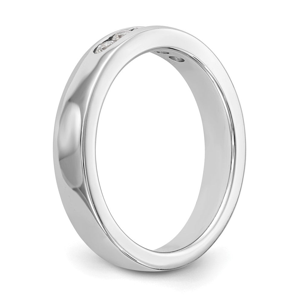 14K White Gold 5-Stone Real Diamond Channel Band
