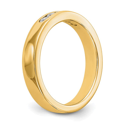 0.25ct. CZ Solid Real 14K Yellow Gold 5-Stone Channel Wedding Band Ring