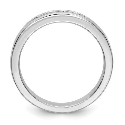 14K White Gold 5 Stone 1/3 Carat Round Diamond Complete Channel Band