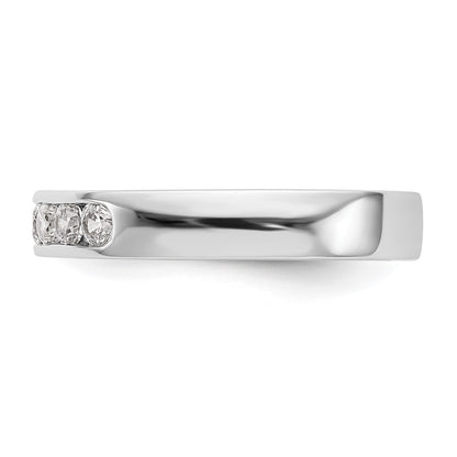 14K White Gold 5-Stone Real Diamond Channel Band