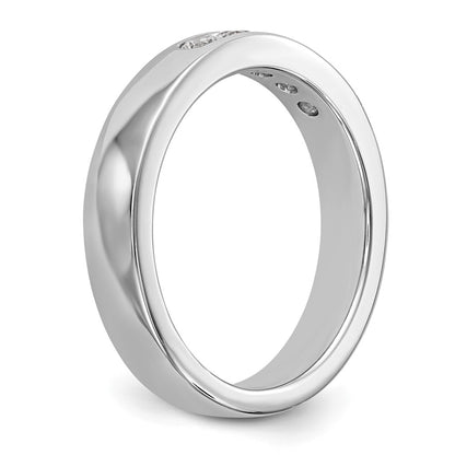 14K White Gold 5 Stone 1/3 Carat Round Diamond Complete Channel Band