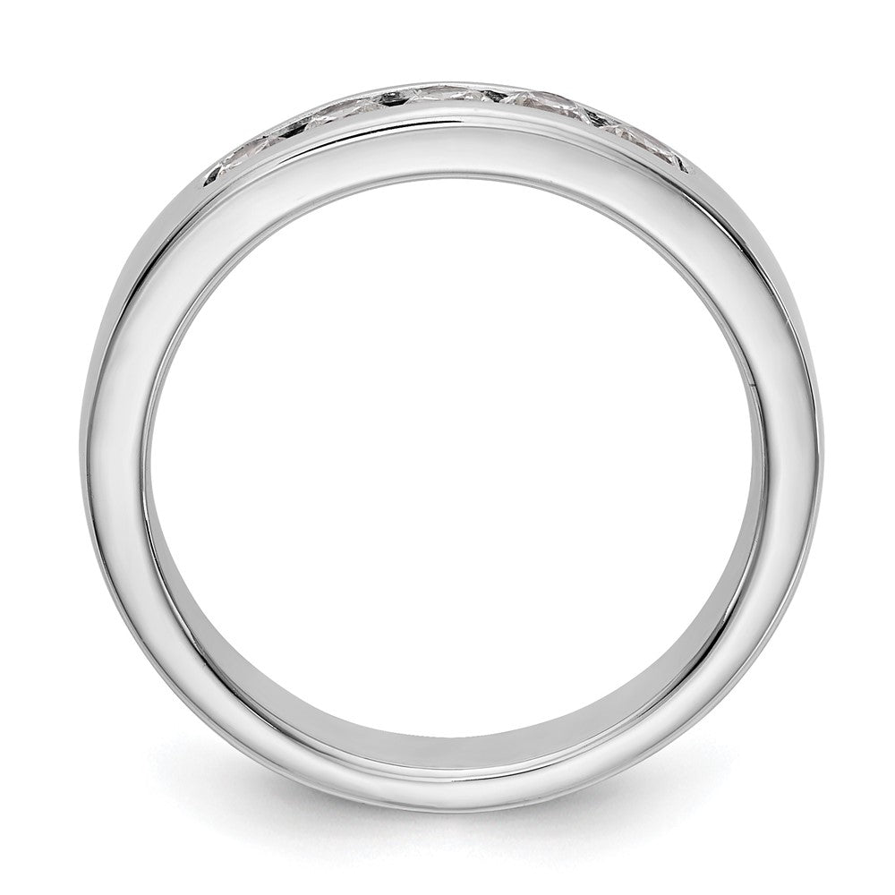 14K White Gold 5 Stone 1/2 Carat Round Diamond Complete Channel Band