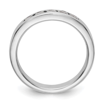 14K White Gold 5 Stone 1/2 Carat Round Diamond Complete Channel Band
