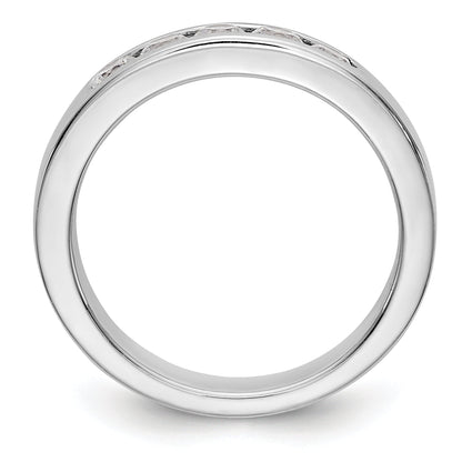 14K White Gold 5 Stone 1/2 Carat Round Diamond Complete Channel Band