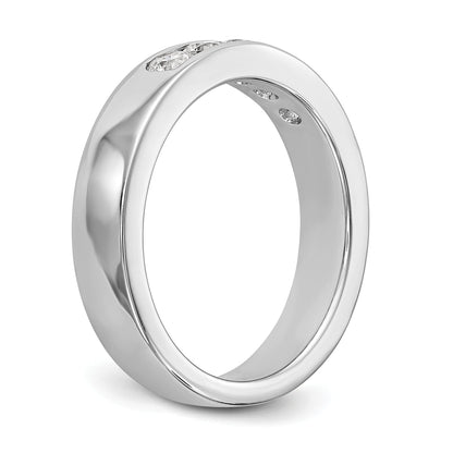 14K White Gold 5 Stone 1/2 Carat Round Diamond Complete Channel Band