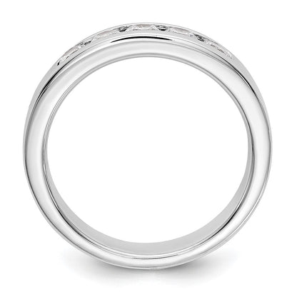 14K White Gold 5 Stone 1/2 Carat Round Diamond Complete Channel Band