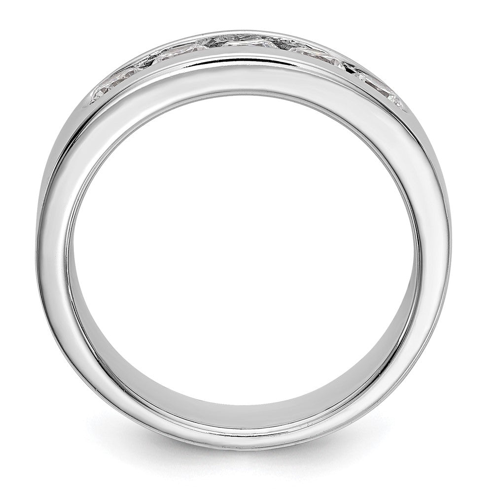 14K White Gold 5-Stone Real Diamond Channel Band