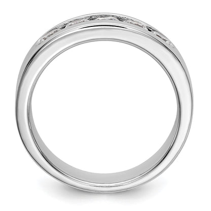 14K White Gold 5-Stone Real Diamond Channel Band