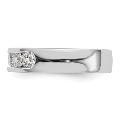 14K White Gold 5 Stone 3/4 Carat Round Diamond Complete Channel Band