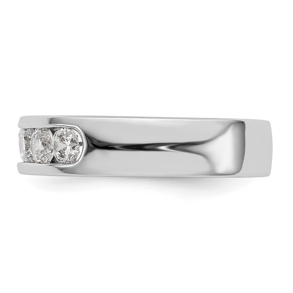 14K White Gold 5-Stone Real Diamond Channel Band