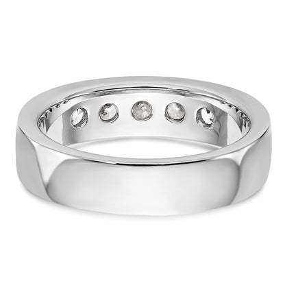 14K White Gold 5-Stone Real Diamond Channel Band