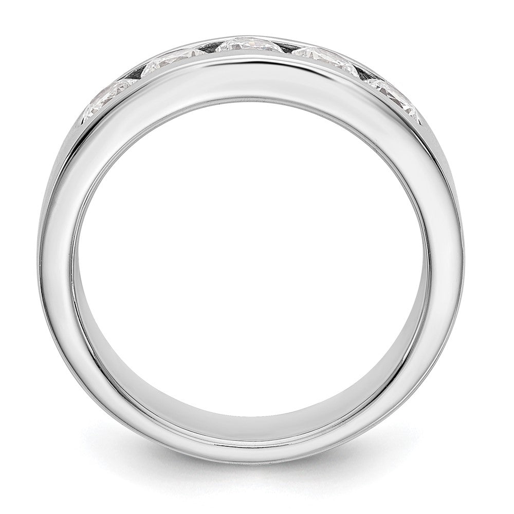 14K White Gold 5 Stone 1 Carat Round Diamond Complete Channel Band