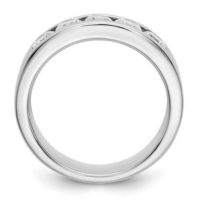 14K White Gold 5 Stone 1 Carat Round Diamond Complete Channel Band