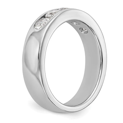 14K White Gold 5 Stone 1 Carat Round Diamond Complete Channel Band