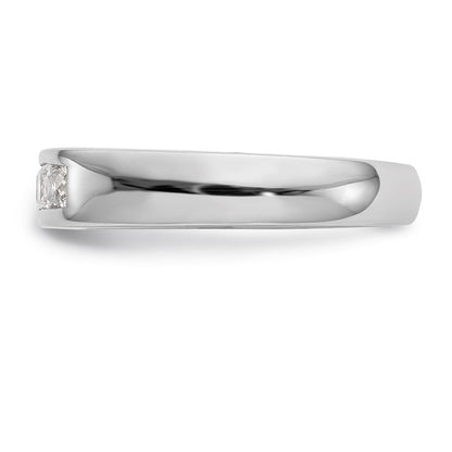 14K White Gold 5-Stone Real Diamond Channel Band