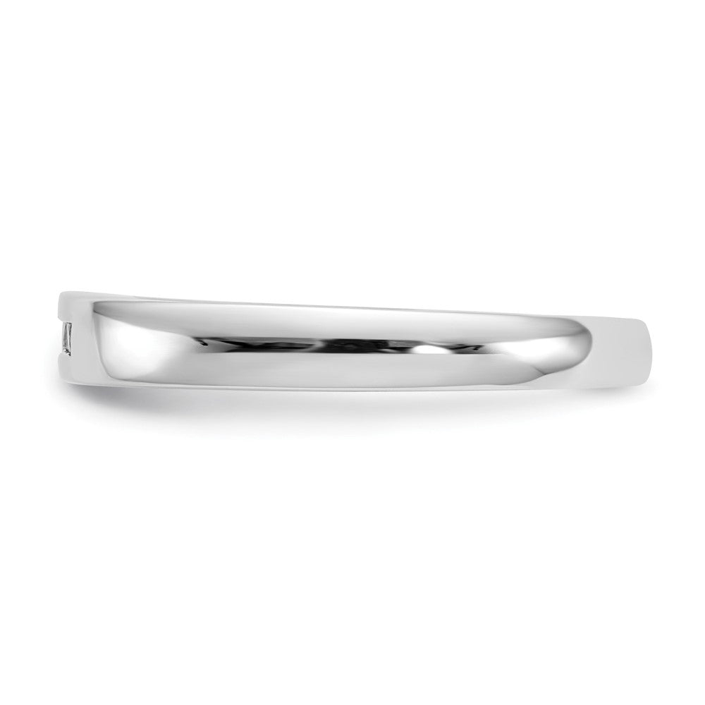 14K White Gold 5-Stone Real Diamond Channel Band